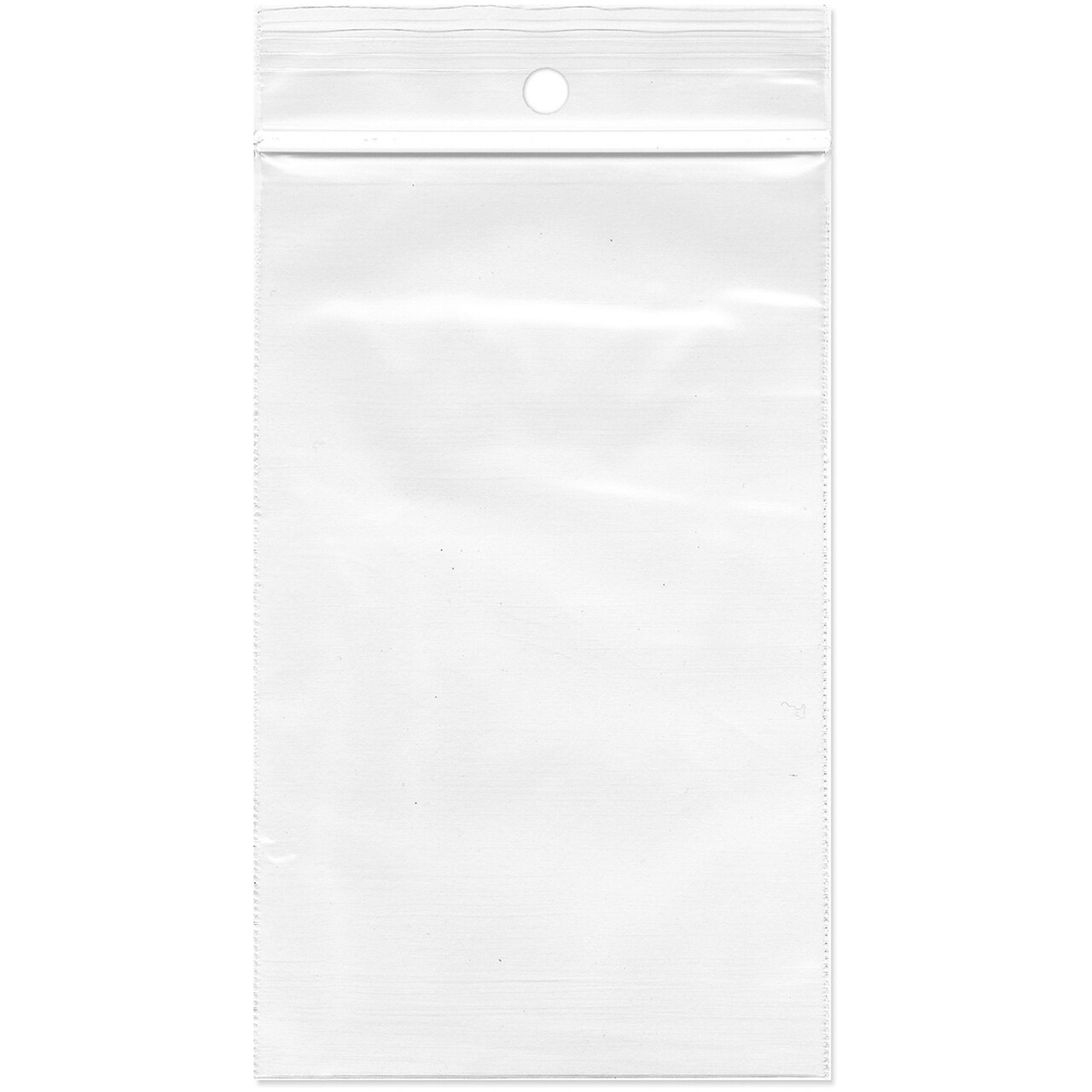 Plymor 3" x 5", 2 Mil with Hang-Hole Zipper Reclosable Plastic Bags